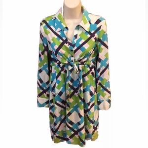 Lilly Pulitzer Geometric Empire Waist Drawstring Dress Size 0